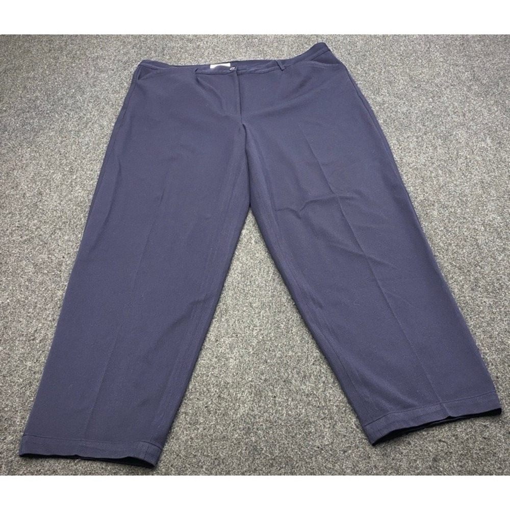 Talbots Dress Pants Women Size 18 Navy Blue Stretch Straight Leg Professional